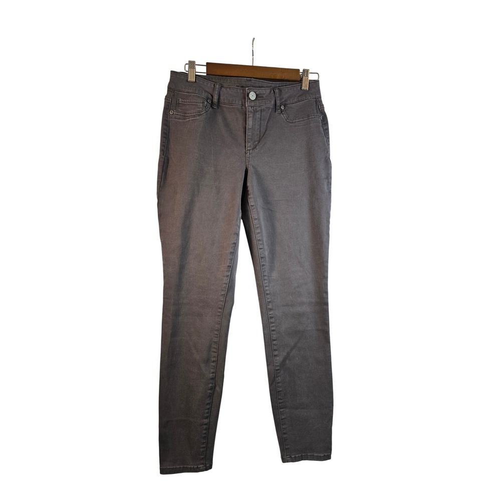 Maurices‎ Womens Skinny Jeans Dark Gray Mid Rise Stretch Denim Pants Size MR